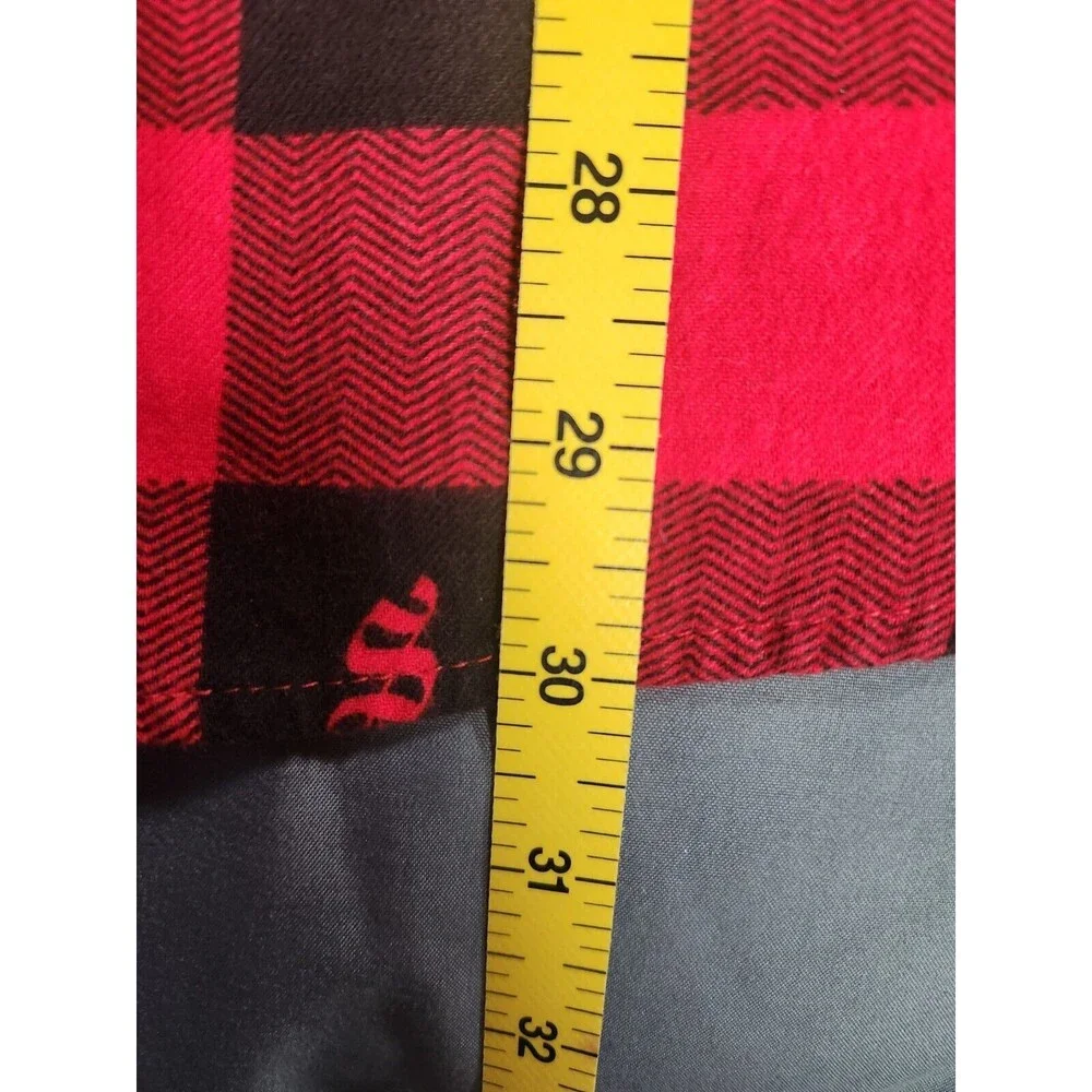 Magellan Shirt Mens Med Red Black Button Shiner Bock‎ Beer Check Plaid